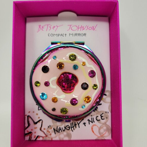 Betsey Johnson🍩Donut Oil Slick Compact Mirror - Picture 1 of 3